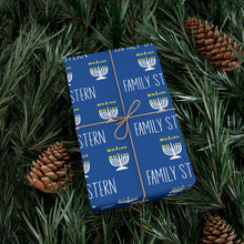 Load image into Gallery viewer, Personalized Family Name Chanukah Wrapping Paper
