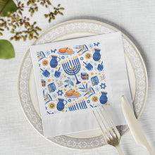 Load image into Gallery viewer, Chanuka White Coined Napkins
