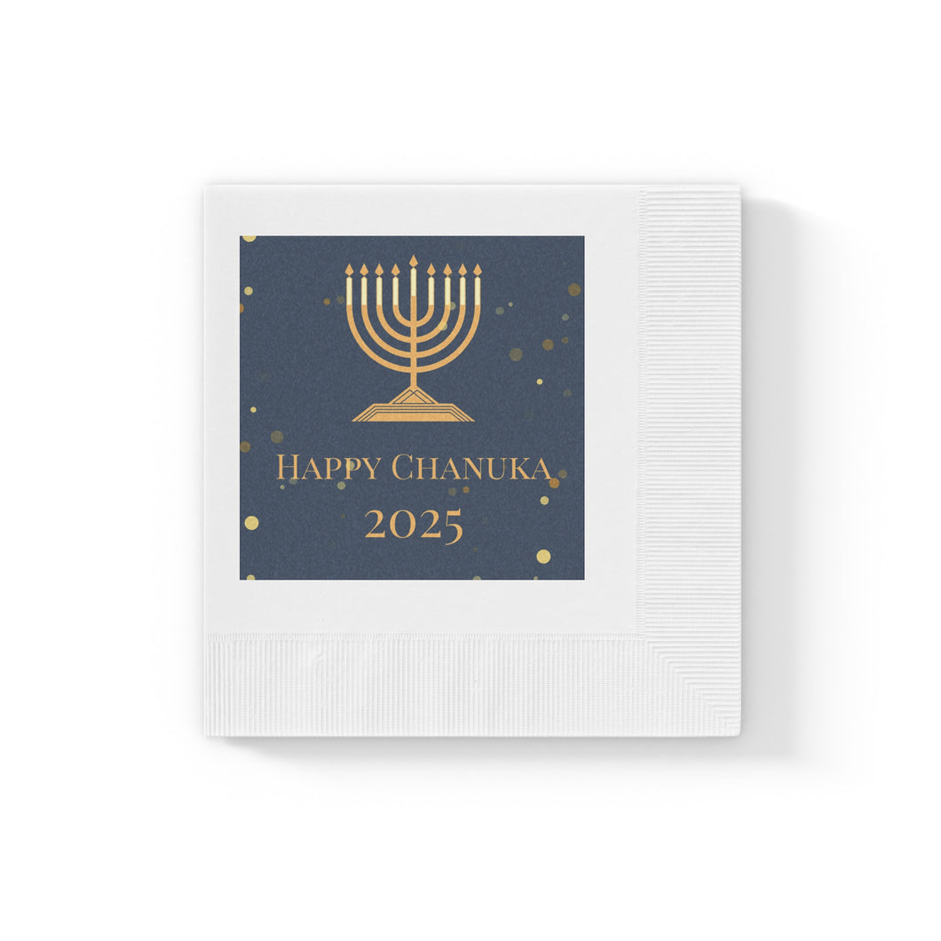 Chanuka White Coined Napkins