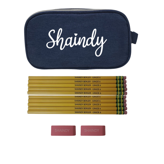 Blue / Denim Pencil Case Set