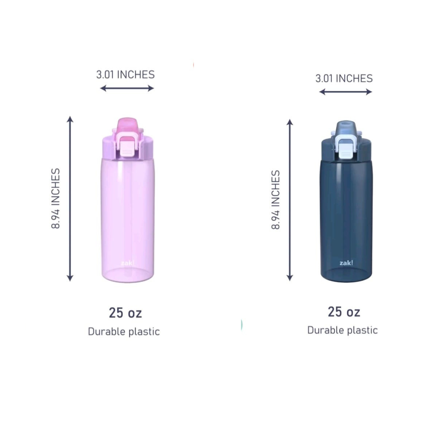 25 oz. Durable Plastic Water Bottle