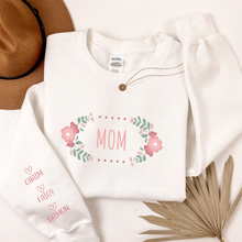 Load image into Gallery viewer, Personalized Mom Crewneck Sweatshirt with Kids Names

