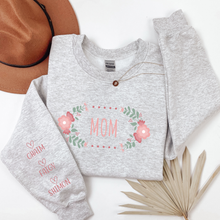 Load image into Gallery viewer, Personalized Mom Crewneck Sweatshirt with Kids Names
