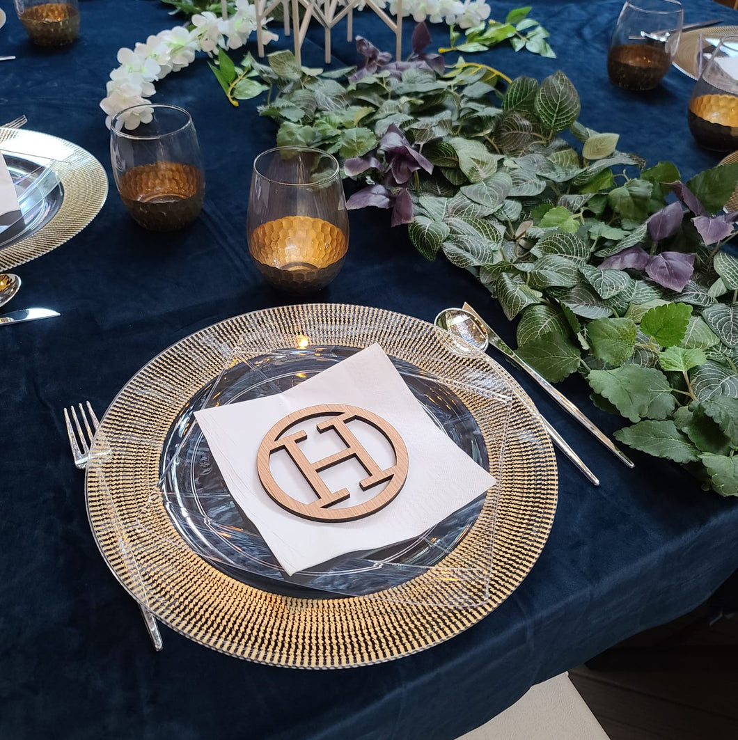 Wooden Initial Place Setting