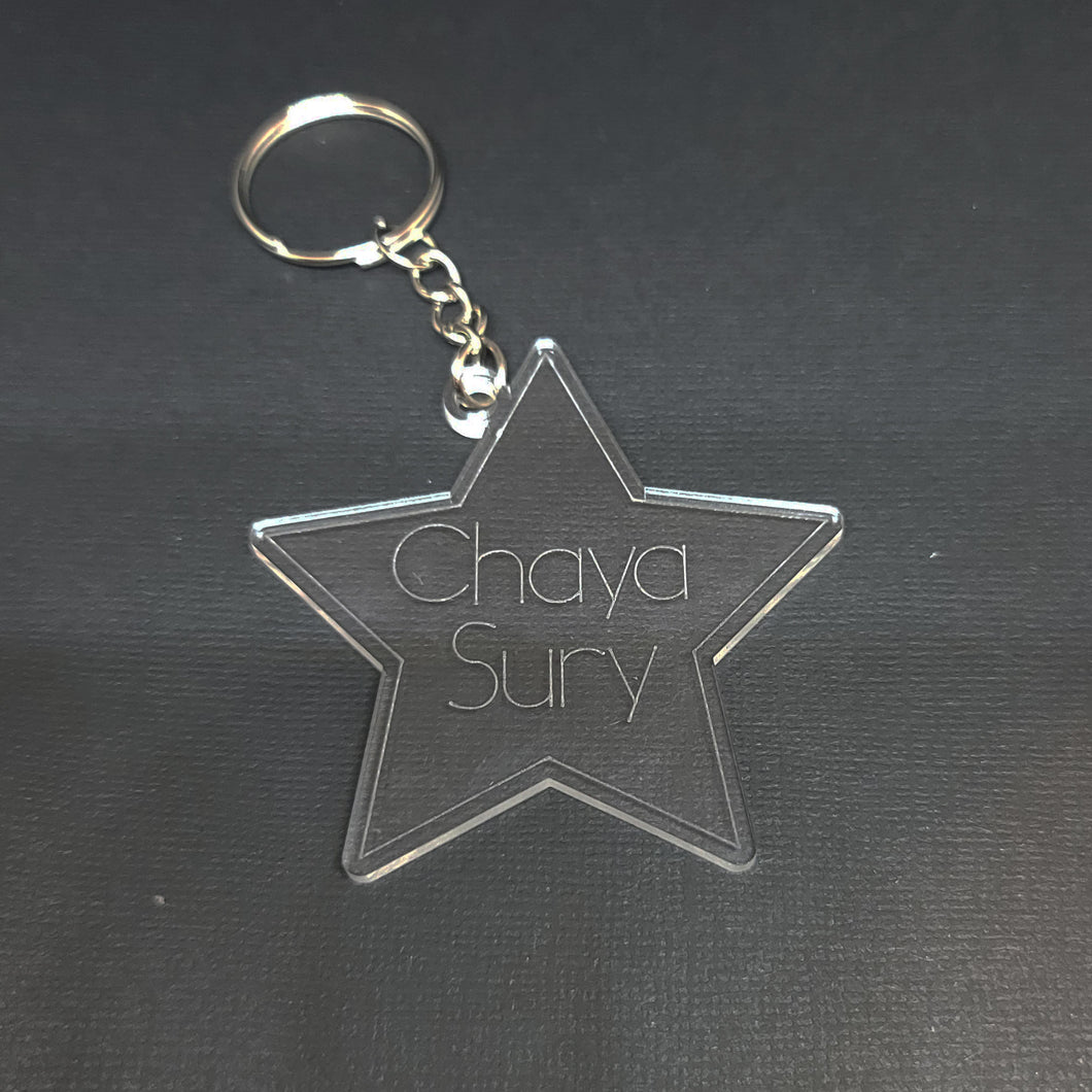 Personalized Acrylic Star Keychain