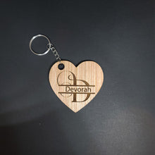 Load image into Gallery viewer, English Monogram Wooden Keychain
