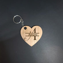 Load image into Gallery viewer, English Monogram Wooden Keychain
