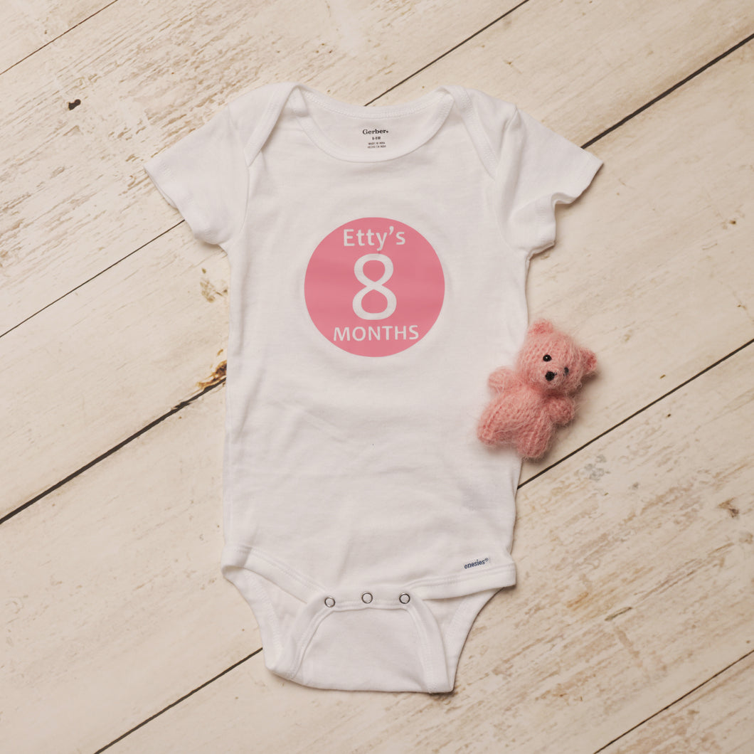 Round Personalized Monthly Onesies