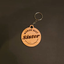 Load image into Gallery viewer, Round Wooden &#39;Worlds Best&#39; Keychains
