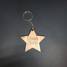 Load image into Gallery viewer, Personalized Wood Star Keychain
