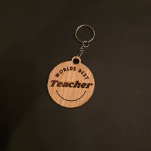 Load image into Gallery viewer, Round Wooden &#39;Worlds Best&#39; Keychains
