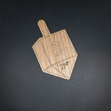 Load image into Gallery viewer, Wood Dreidel Personalized Place Setting
