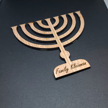 Load image into Gallery viewer, Wood Menorah Personalized Place Setting
