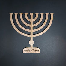 Load image into Gallery viewer, Wood Menorah Personalized Place Setting
